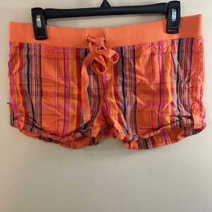 VTG Y2K PINK Victoria's Secret Plaid Lounge Shorts Orange Pink Blue Size 2